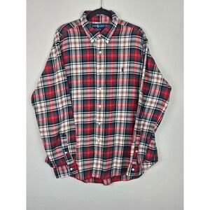 Ralph Lauren Classic Fit Plaid Button Down Shirt Men's XL Red Green Blue Cotton